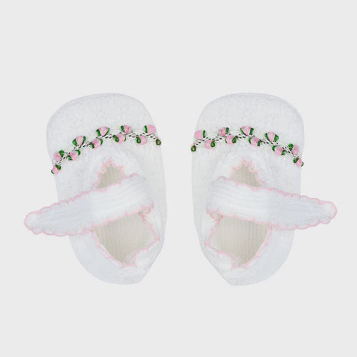 Paty Ruth Knit Crib Shoes - Pink