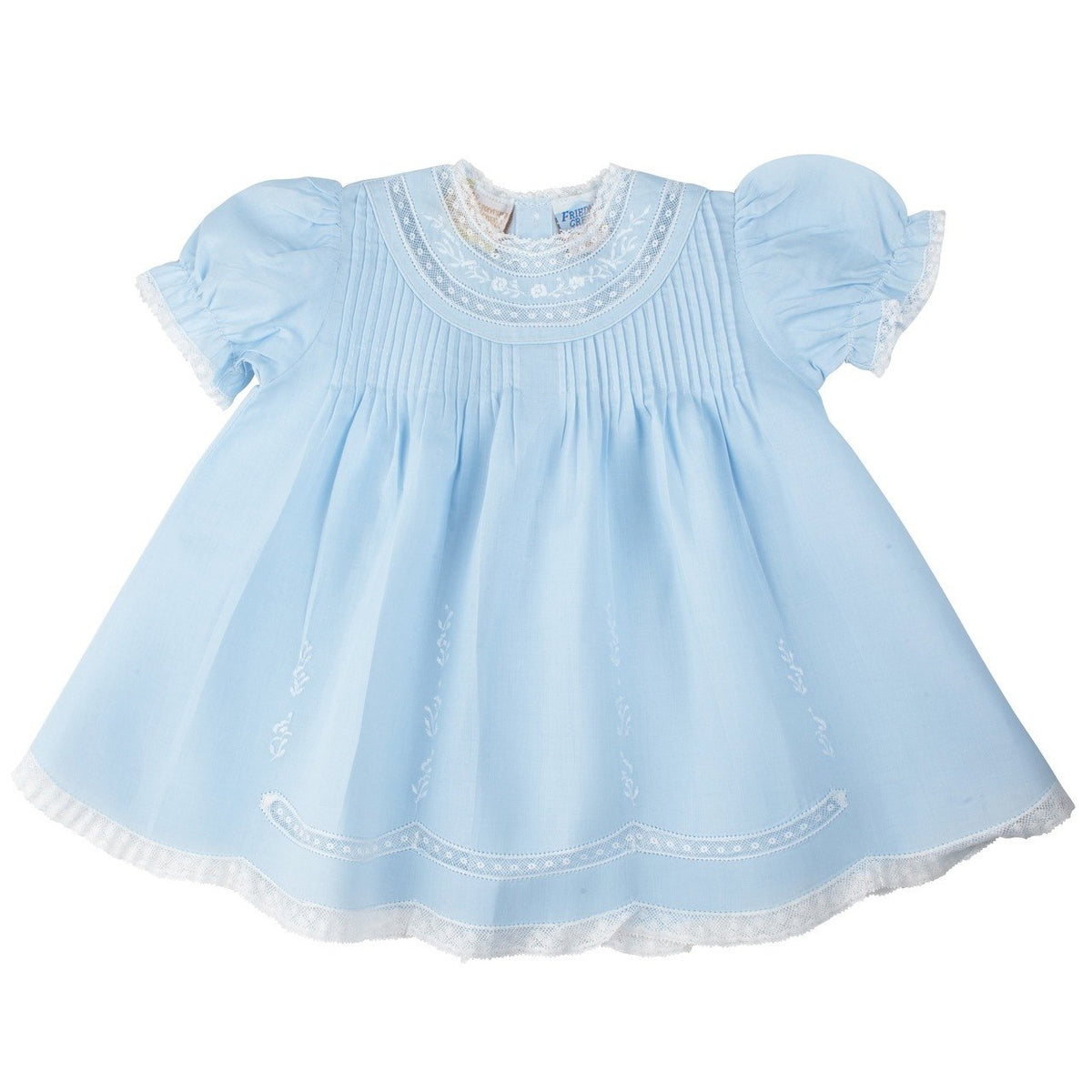 Feltman Brothers Lace Trim Embroidered Slip Dress - Blue