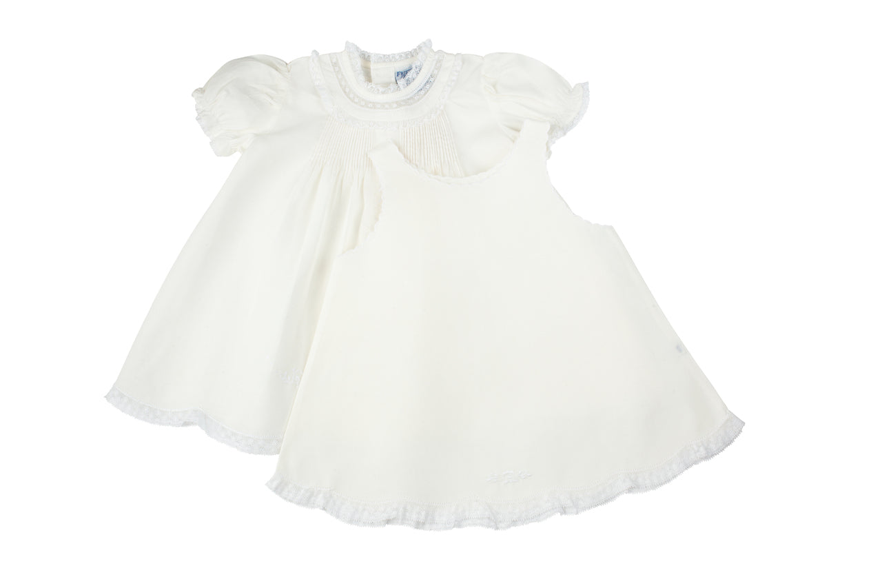 Feltman Brothers Lace Ruffle Slip Dress - Ivory