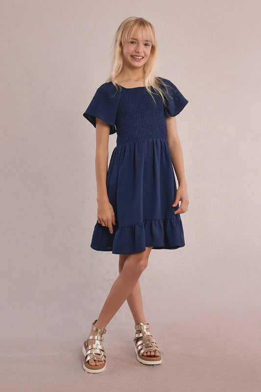 Molly Bracken Flare Sleeve Dress - Navy