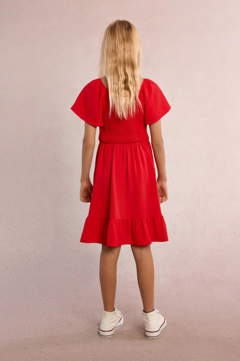 Molly Bracken Flare Sleeve Dress - Red