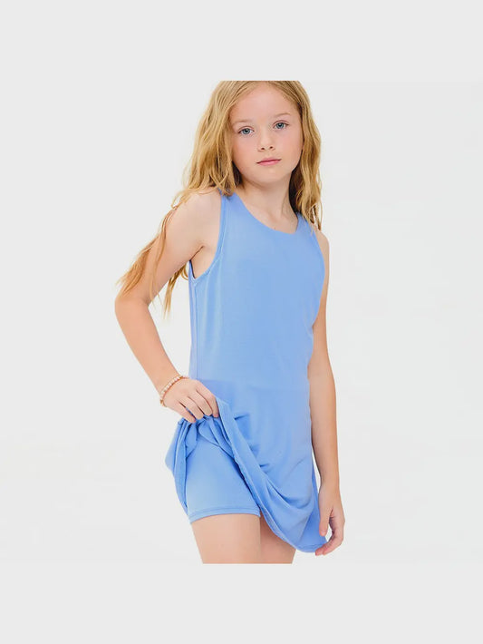 Good Girl Cross-Strap Back Mini Dress - Lt Blue