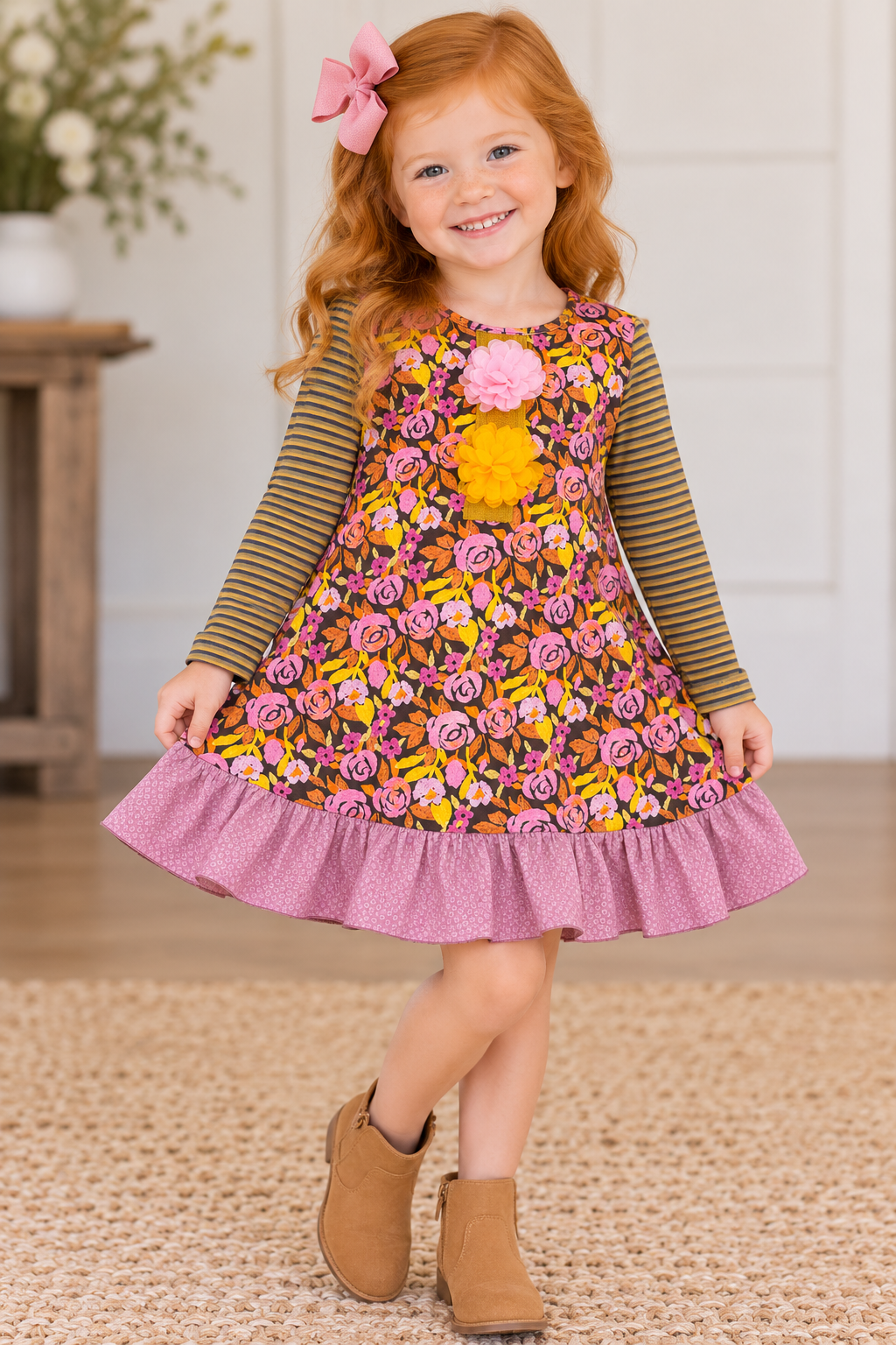 Zara Rose Garden Ruffle Dress