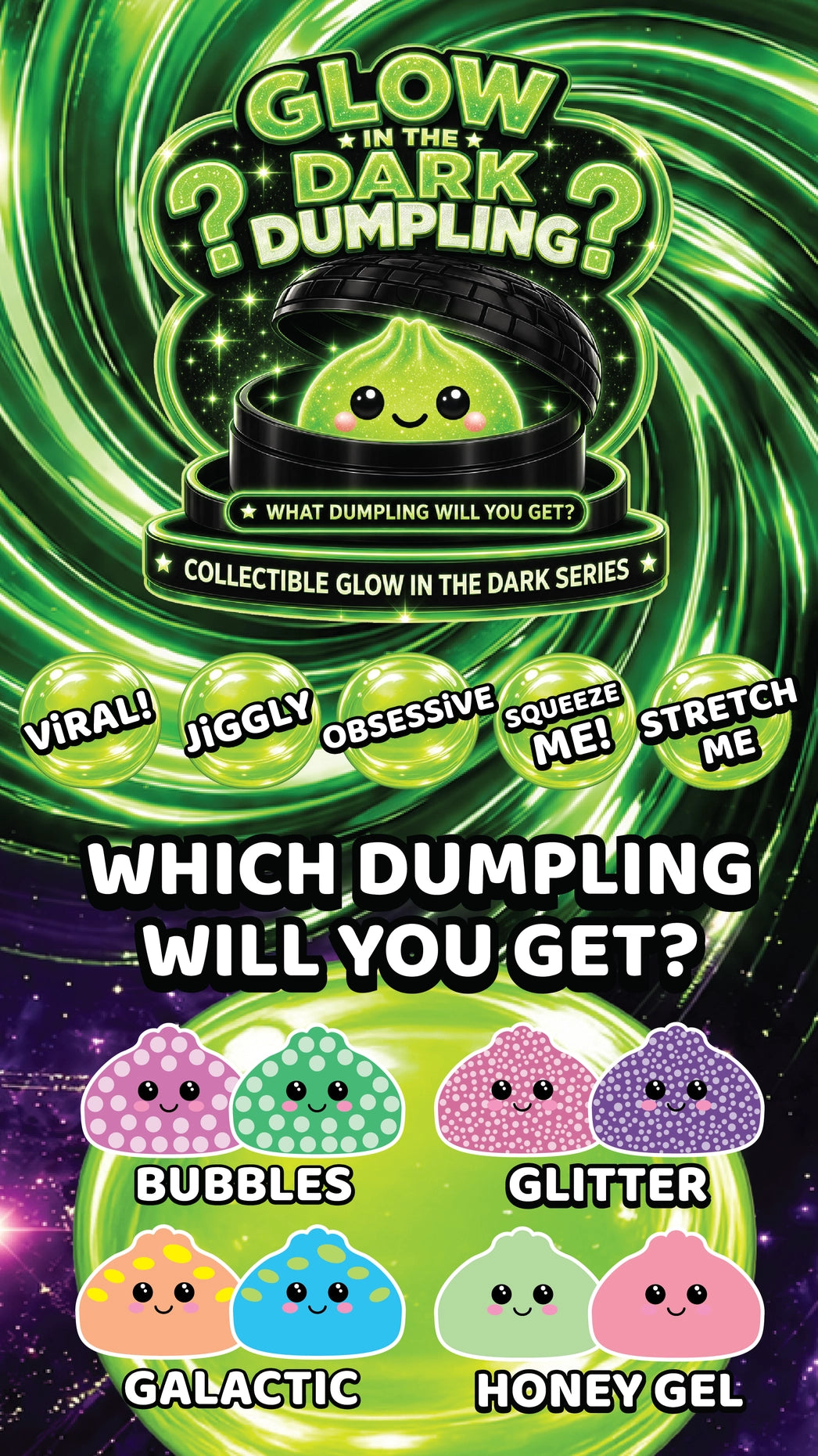 Fun Doh Glow in the Dark Black Dumpling  Steamer Basket Edition
