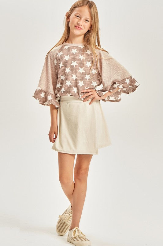 Good Girl Corduroy Faux Wrap Skirt
