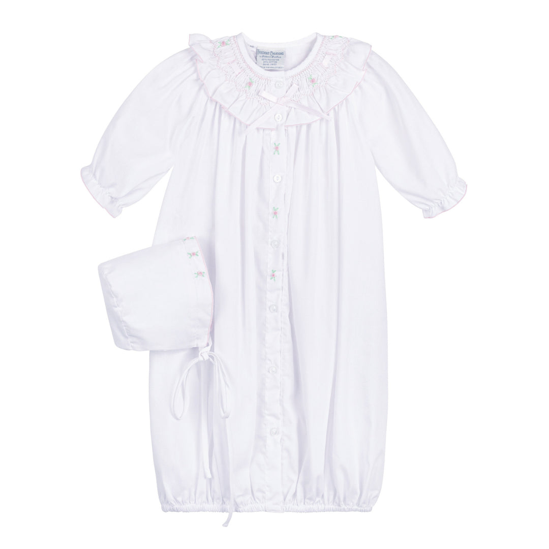 Feltman Brothers Ribbon Ruffle Smocked Gown