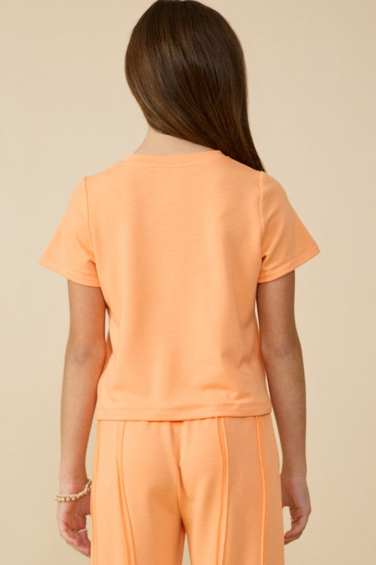 Hayden Girls Raw Edge Peach Jogger