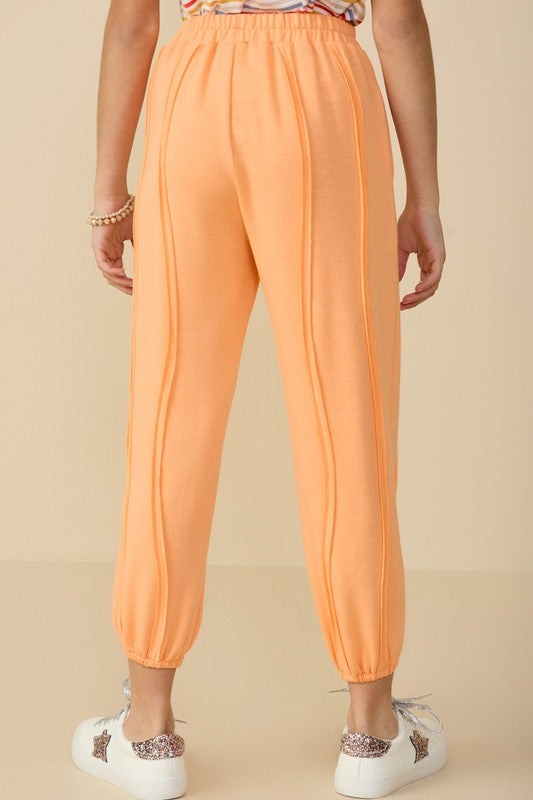 Hayden Girls Raw Edge Peach Jogger