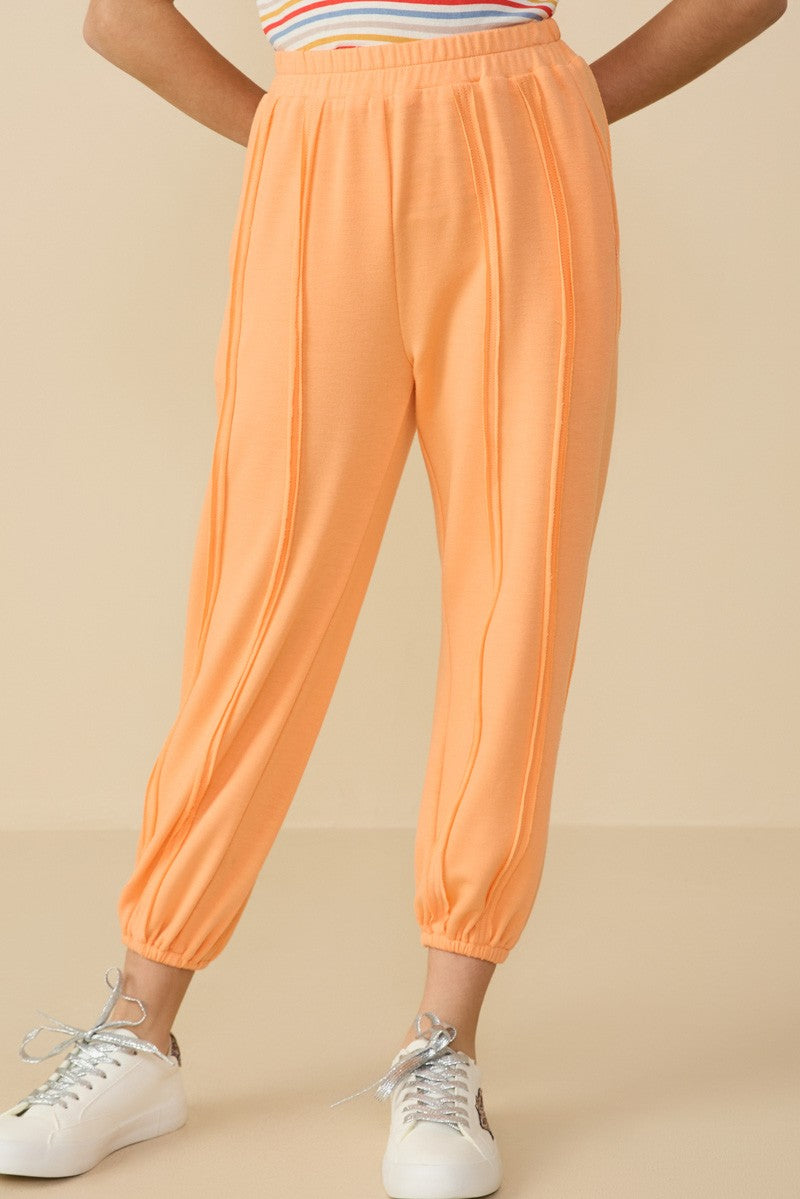 Hayden Girls Raw Edge Peach Jogger