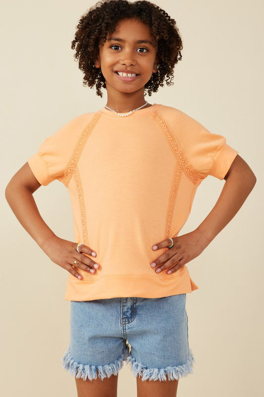 Hayden Girls Crochet Lace Trimmed Top