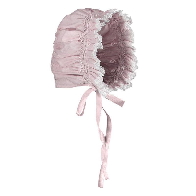 Feltman Brothers Smocked Lace Bonnet - Pink