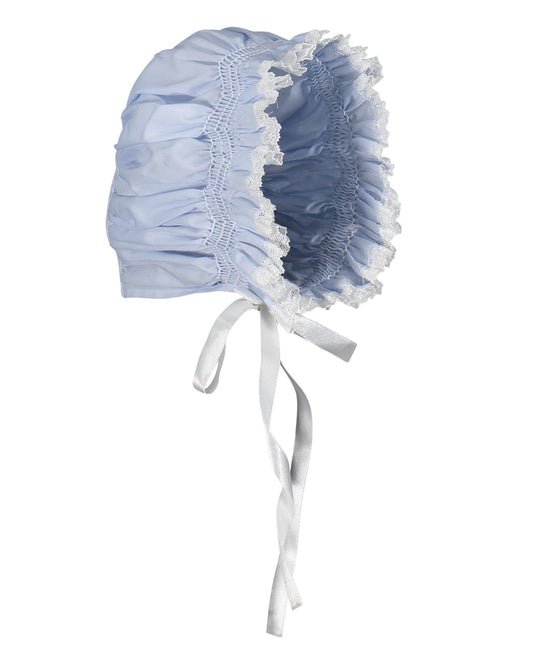 Feltman Brothers Smocked Lace Bonnet - Blue