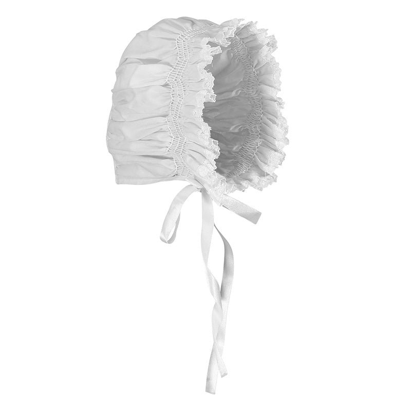 Feltman Brothers Smocked Lace Bonnet - White