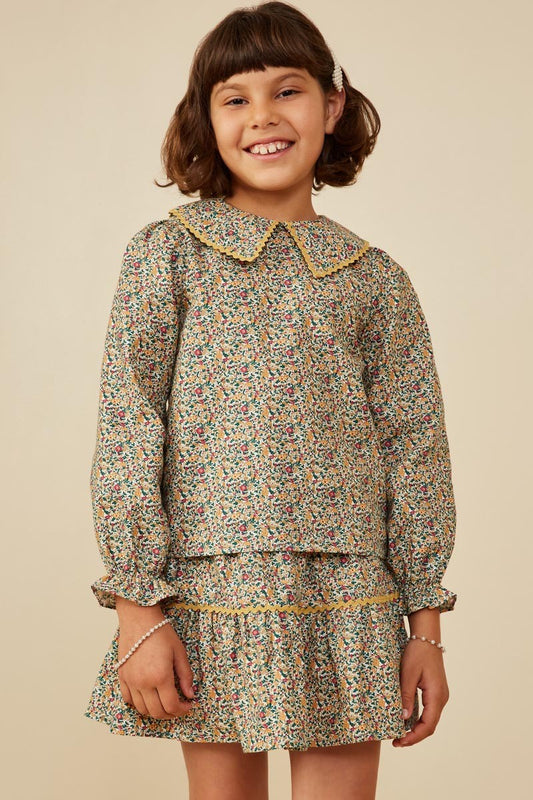Hayden Girls Wavy Twill 2 piece Floral Set