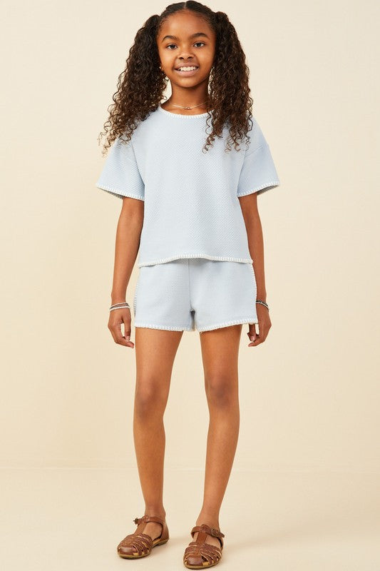 Hayden Girl Textured Set Blue
