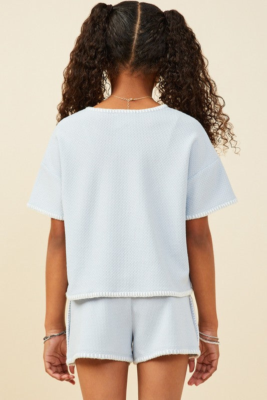 Hayden Girl Textured Set Blue