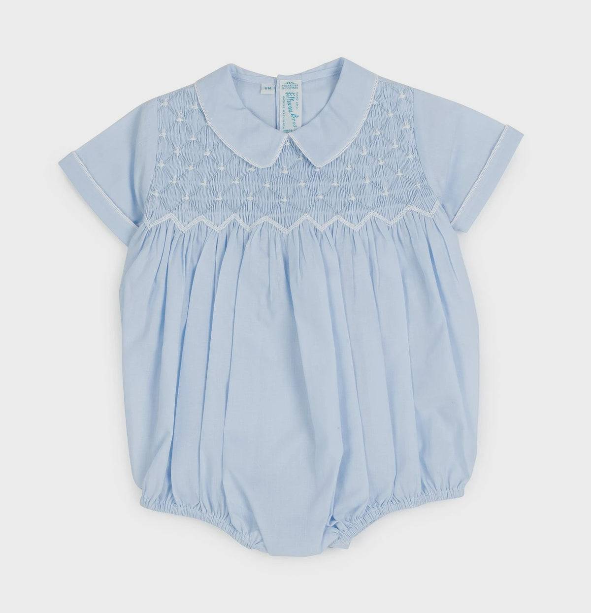 Feltman Brothers Diamond Smock Romper - Blue
