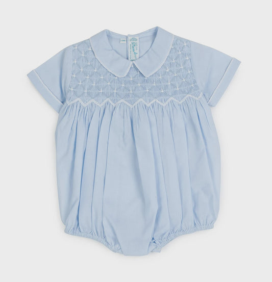 Feltman Brothers Diamond Smock Romper - Blue