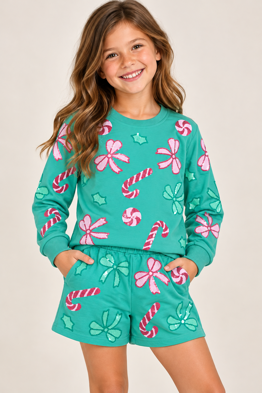 Belle Cher Kids Candy Cane Cutie Sequin Set