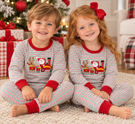 Squiggles Coal Train Christmas LS Two Pc Set