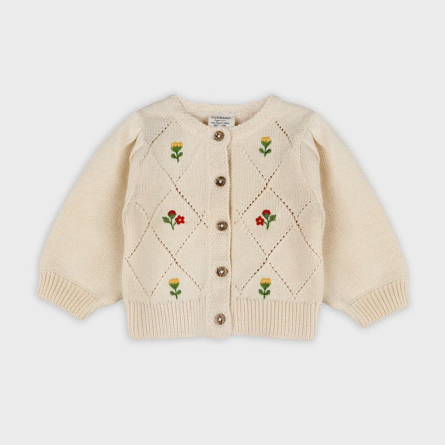 Viverano Lisa Floral Embroidered Baby Cardigan