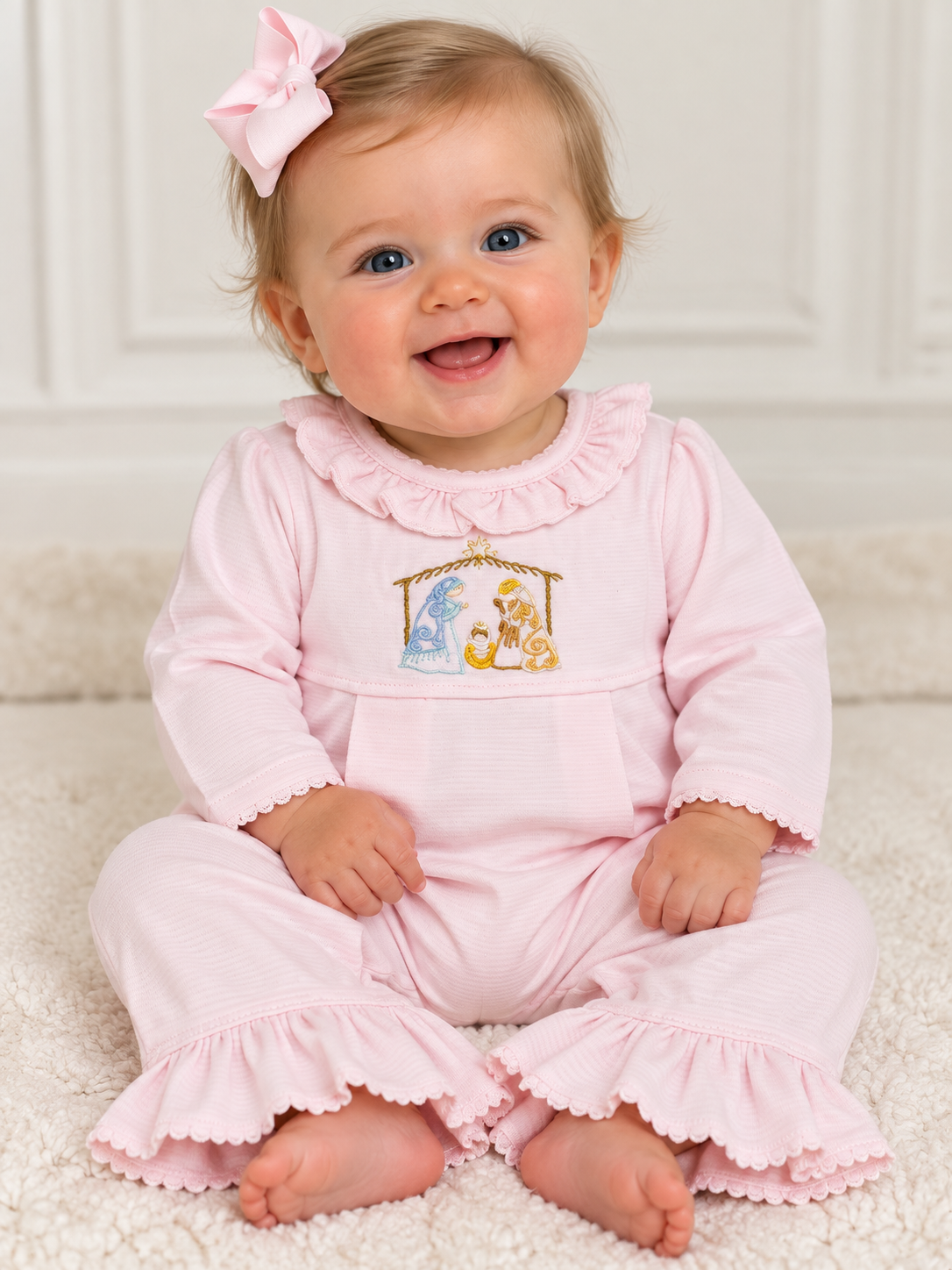 Squiggles Silent Night Coverall - Girls