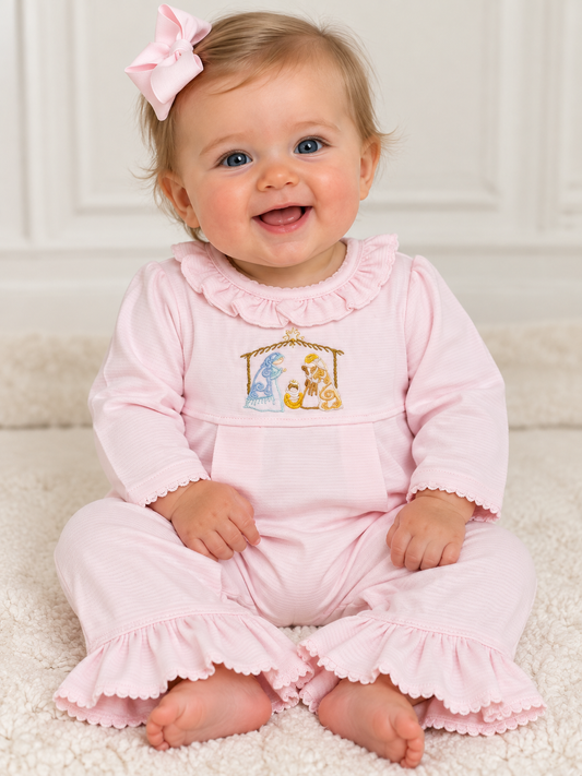 Squiggles Silent Night Coverall - Girls