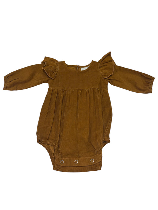 Brown Corduroy Ruffle Bubble