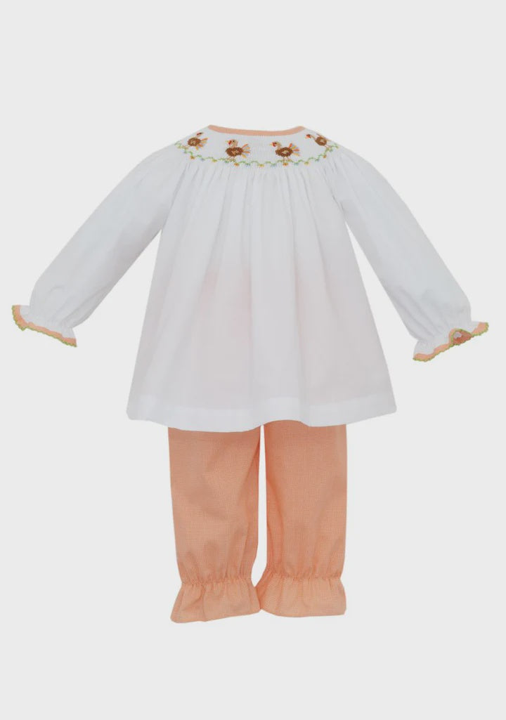Petit Bebe Orange Turkey Gir's Pant Set