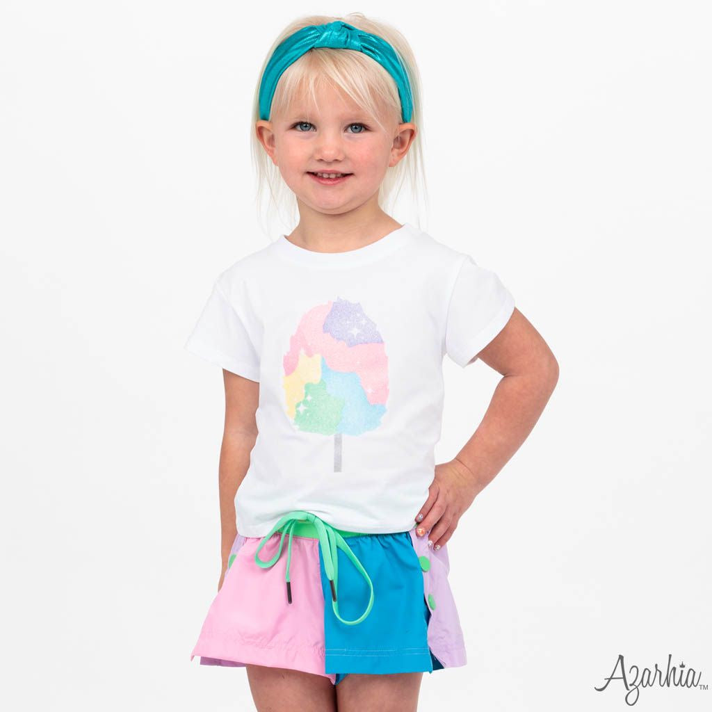 Azarhia Glitter Cotton Candy White Tee