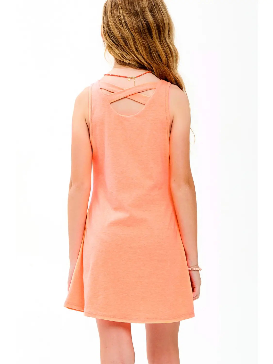 Good Girl Cross-Strap Back Mini Dress - Neon Orange