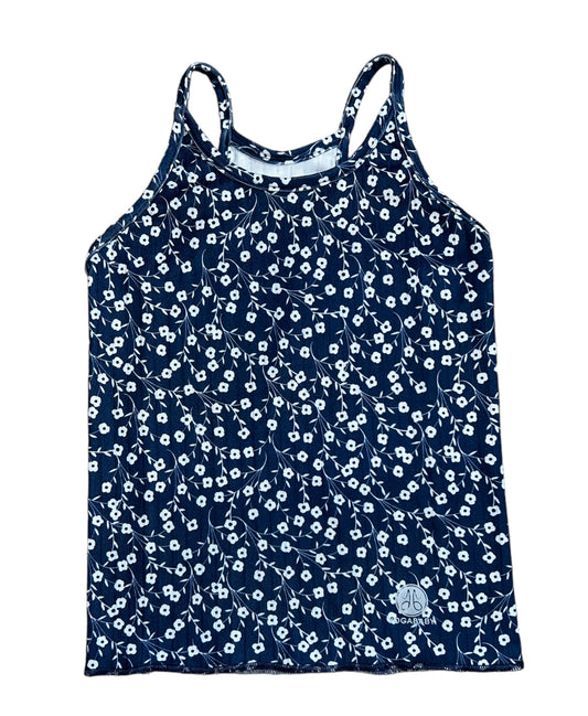 Navy Floral Razor Back Tank