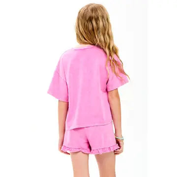 Good Girl Mineral Washed Short Set - Pink