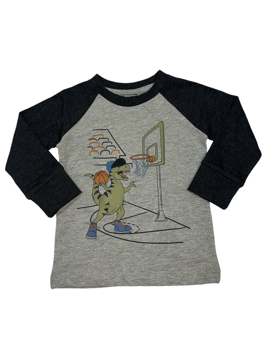 Boy Dino Basketball Raglan Top