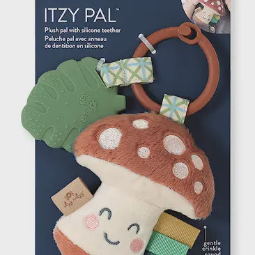 Itzy Pal Plush + Teether -Mushroom