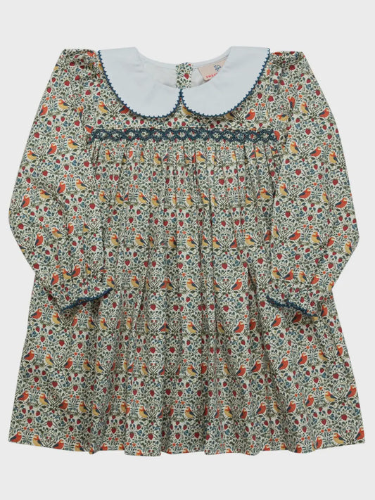 Smockingbird William Morris Bird Print Dress