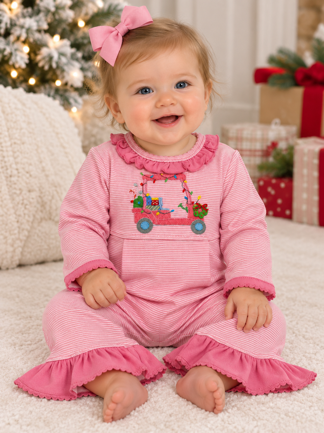 Squiggles Holiday Golf Girl LS Coverall