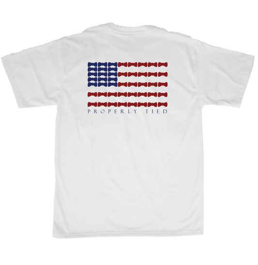 PT White Bow Tie Flag Tee
