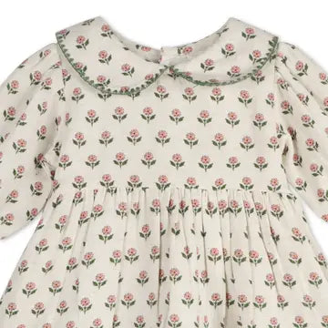 Viverano Rosamund Block Print Floral Baby Dress & Bloomer Set