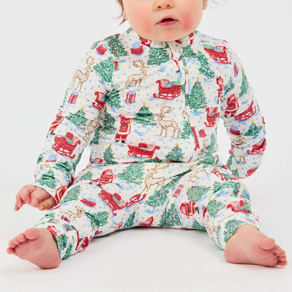 Mary Square Annie Baby PJ Onesie Tidings Toile