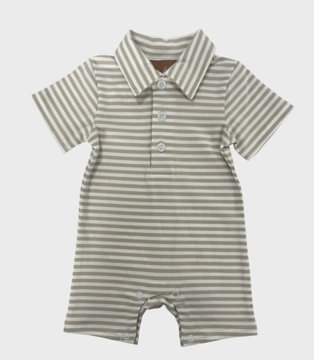 Millie Jay Cooper Romper -Khaki Stripe