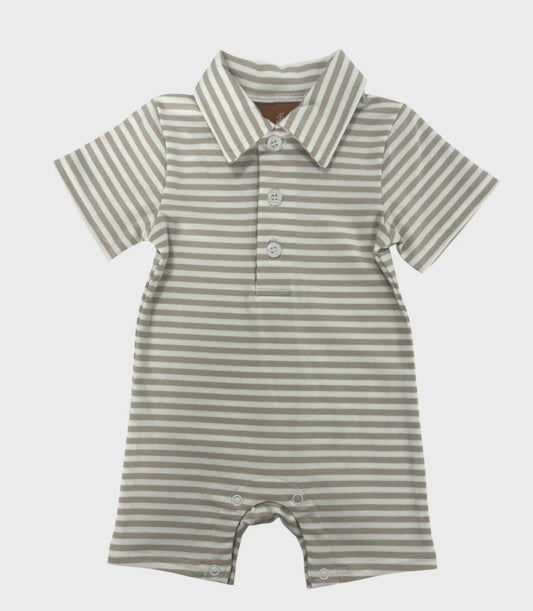 Millie Jay Cooper Romper -Khaki Stripe