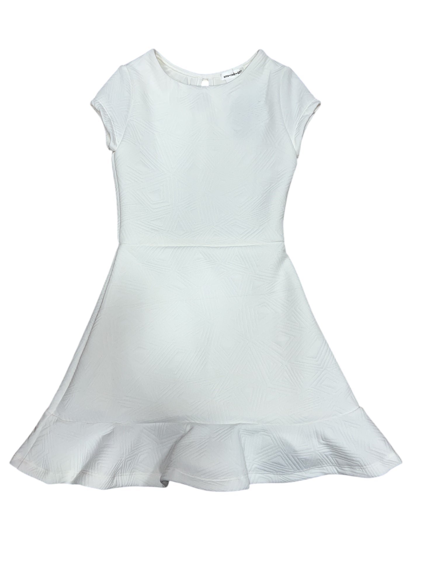 Kim Ivory Textured Cap Sleeve Dress
