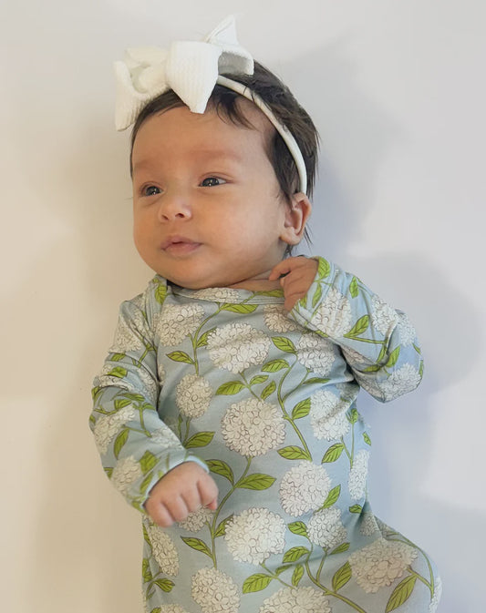 Goosies Knotted Gown - Hydrangeas - 0/3M