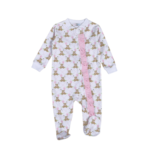 Baby Loren Teddy Bear Zipper Footie
