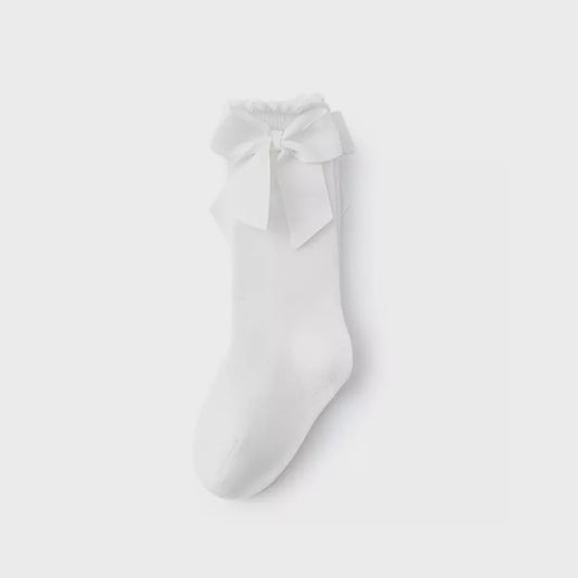 Be Girl Bow Happy Knee Socks French Vanilla