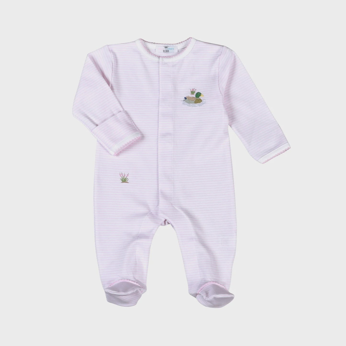 Baby Loren Pink Mallard Duck Pima Footie