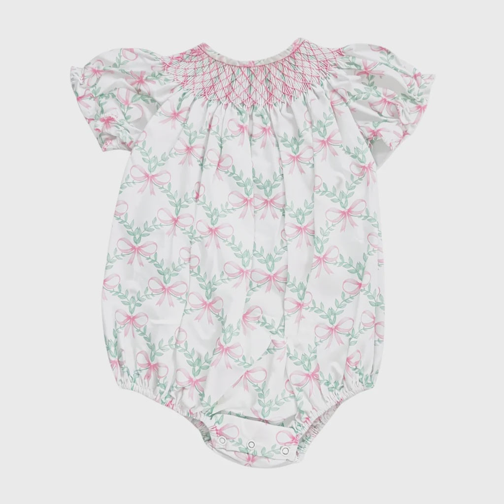 City Beautiful Smocked Bow Floral Bubble