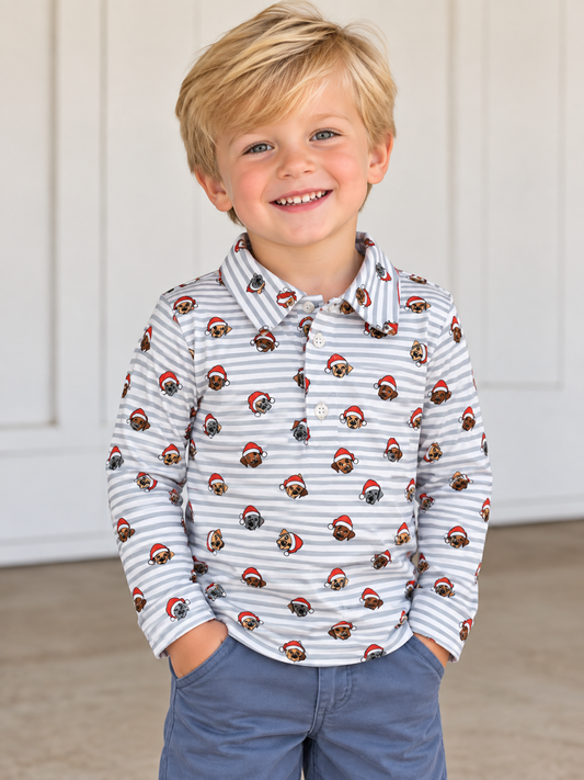 American Fit Christmas Dog Polo