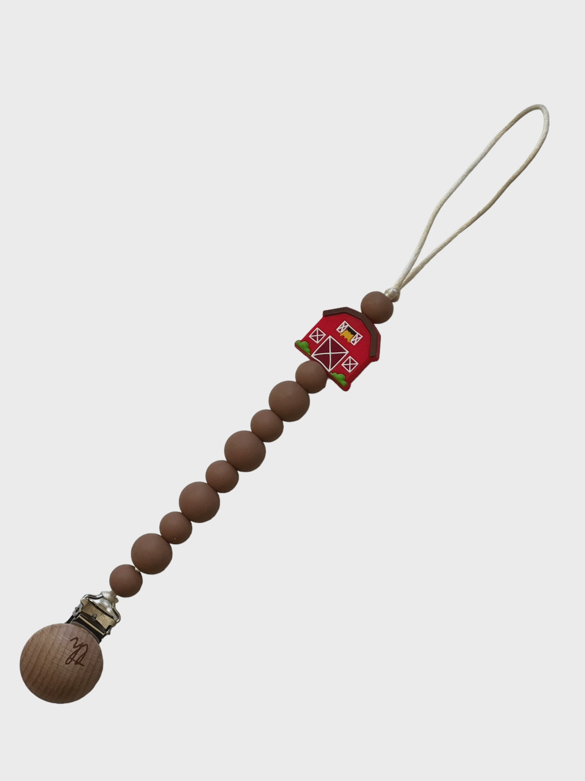 Three Hearts Grande Teether Toy Clip - Farmhouse